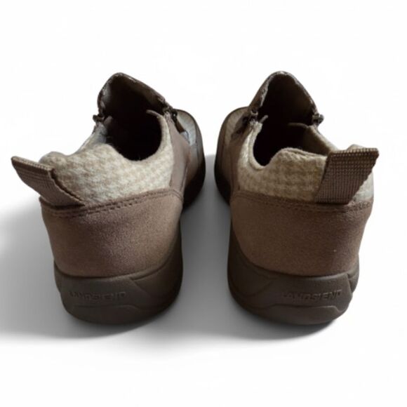 Lands’ End 11B All Weather Suede Zip Moc Shoes Beige Insulated Comfort Casual - Picture 7 of 11